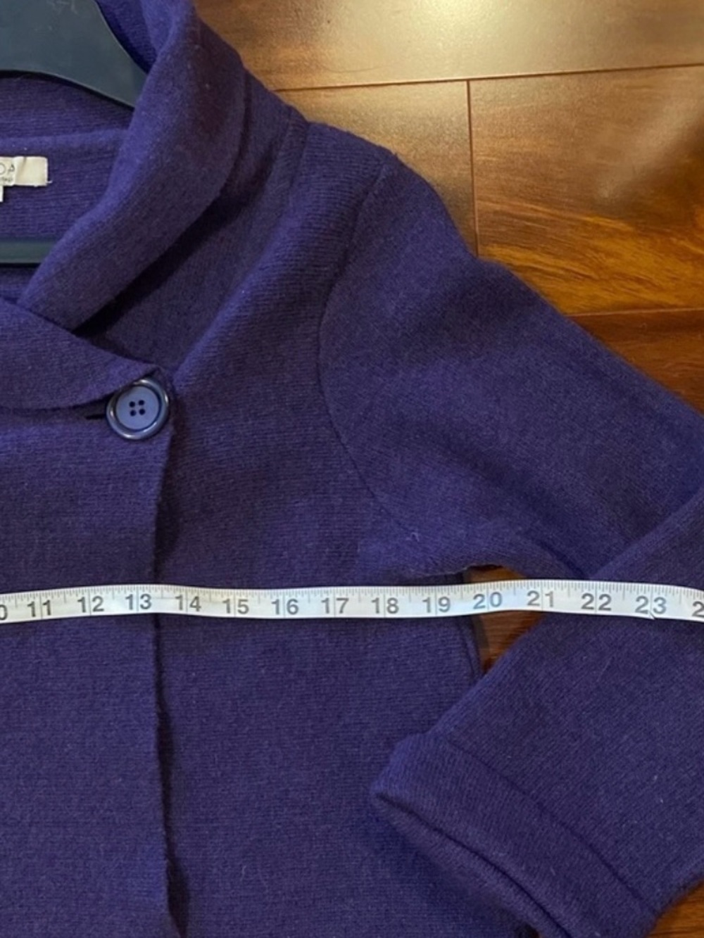 A.ida Made in Italy Purple Wool Blend Buttoned Crop Shawl Collar - Picture 4 of 9